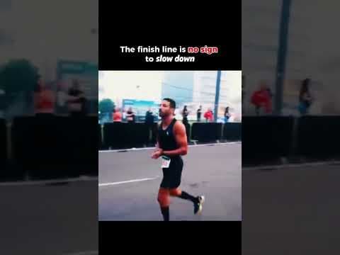 He Didn't Slow Down at the Finish Line 😱