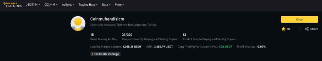 Binance Copy Trade was Announced