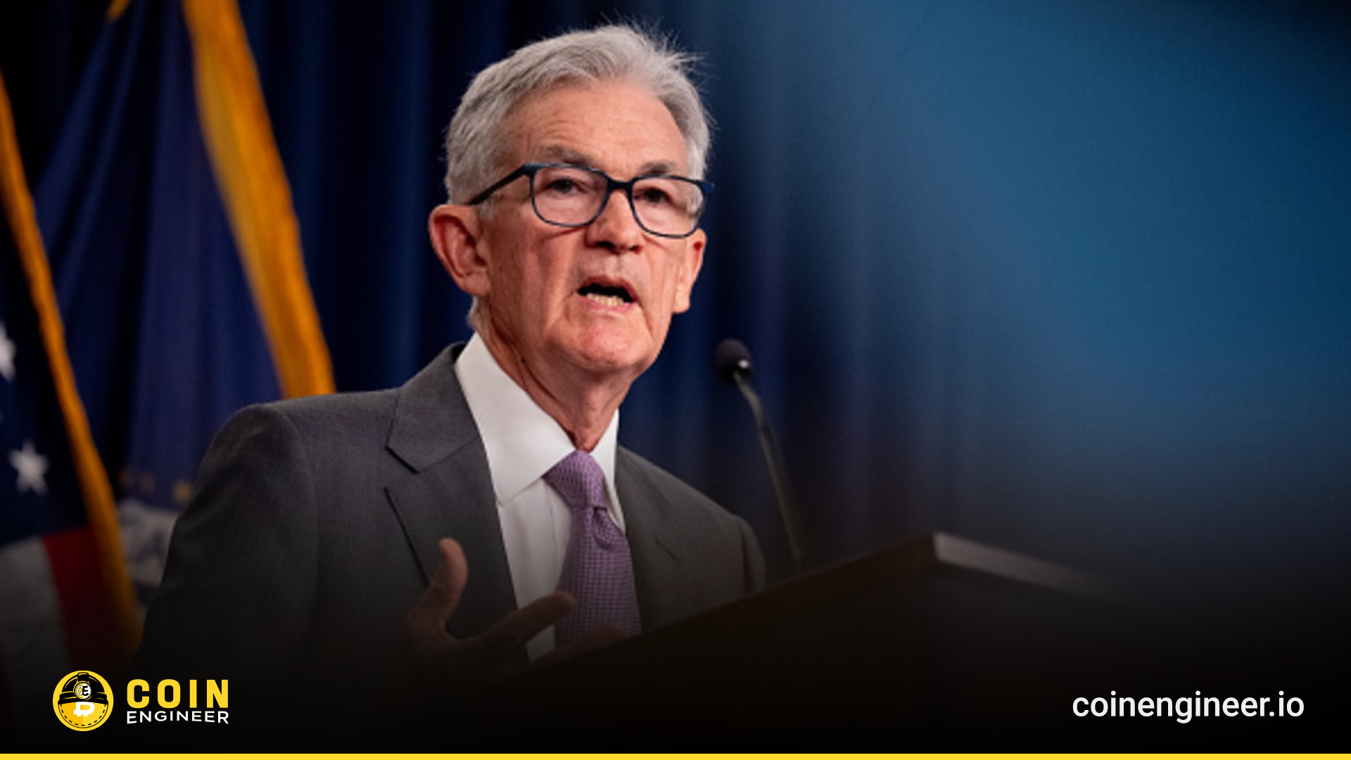 Jerome Powell speaks after the latest Fed meeting