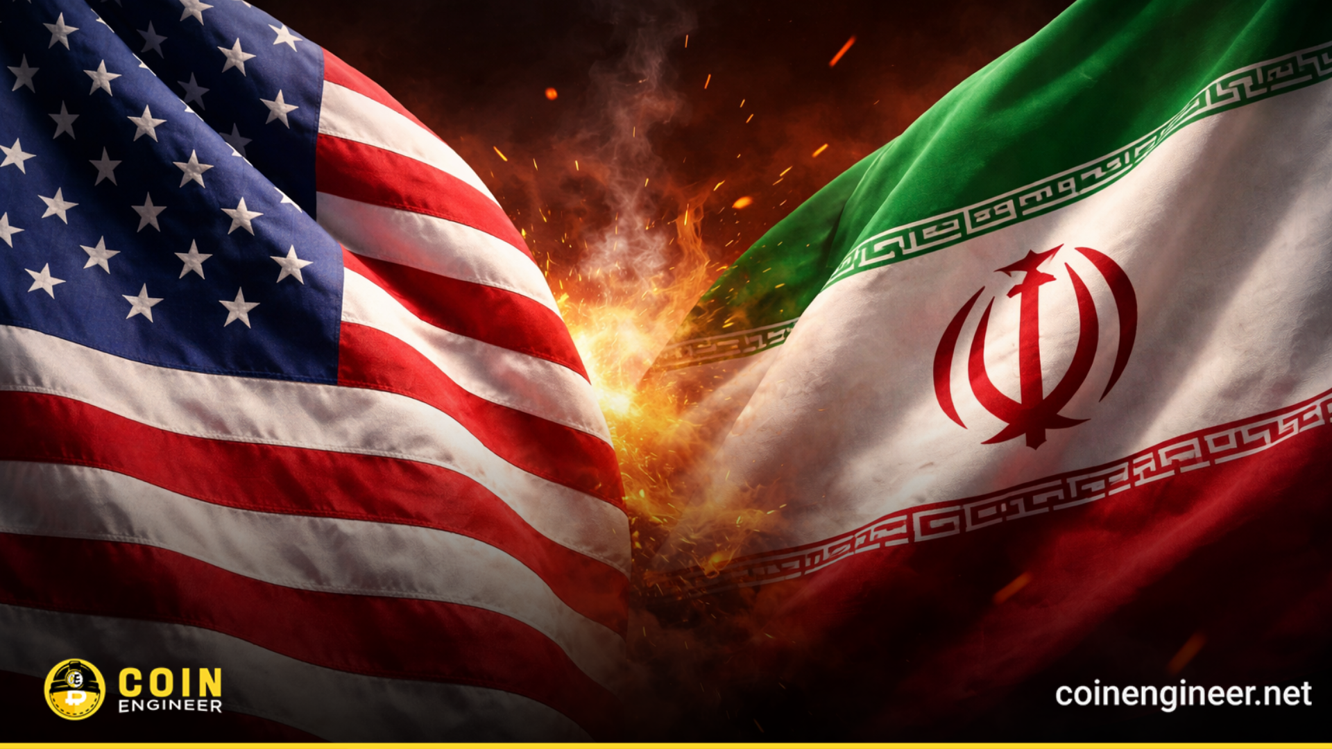 US and Iran flags facing each other